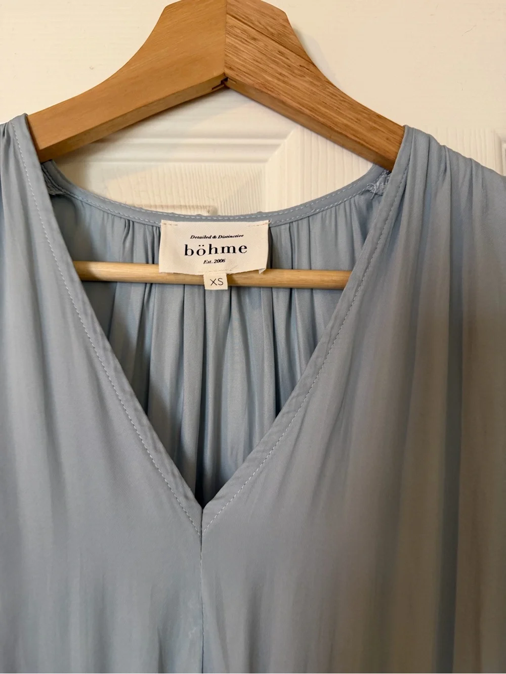 bohme Light Blue Ruffle Midi Dress